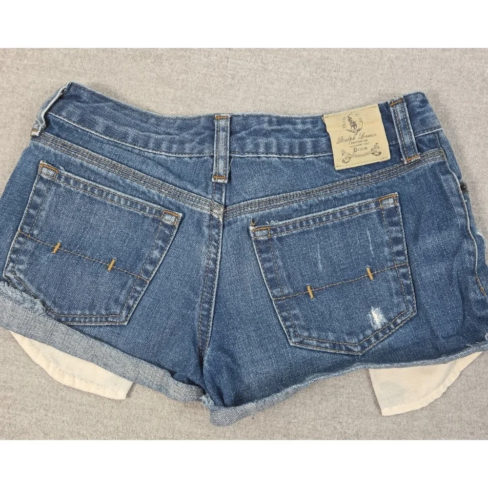 Ralph Lauren Junior Girls 12 Distressed Denim Shorts Cut Offs Medium Wash Boho